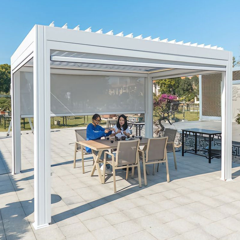 ມຸງດ້ວຍອາລູມີນຽມ Retractable Motorized Pergola